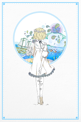 文艺小清新夏季海岛旅游海报背景素材