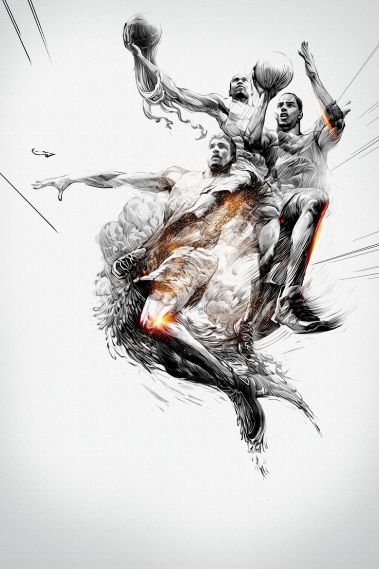 大灌篮篮球运动比赛背景素材