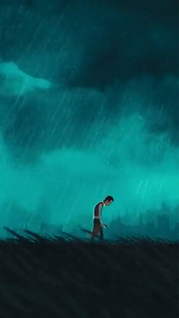低头行走的人H5素材背景