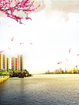大气唯美城市建筑地产开盘背景素材
