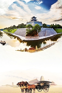 西安印象旅游背景模板