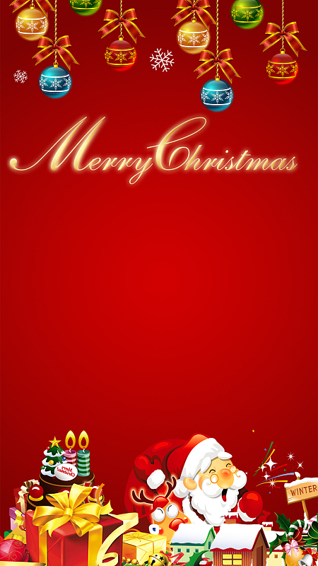 圣诞节红色h5背景psd分层下载