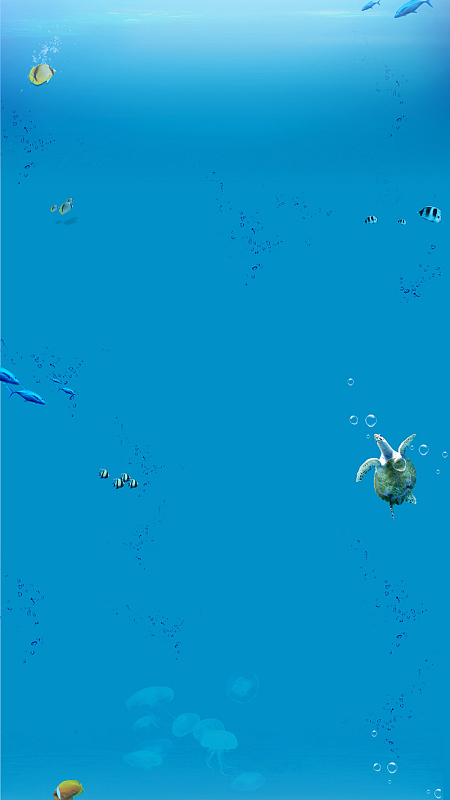 美丽的蓝色大海海洋生物H5背景