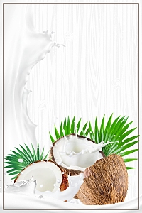 健康新鲜鲜榨椰子汁PSD素材