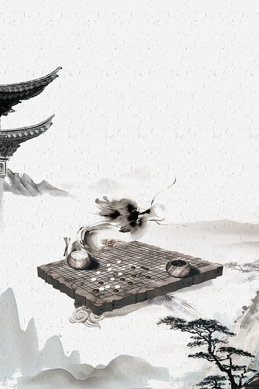 创意围棋对弈海报背景素材