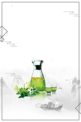 清新金银花药材花茶