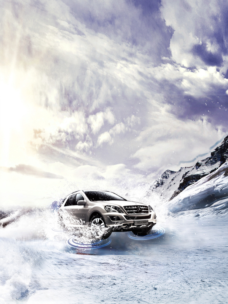 大气时尚创意汽车海报背景素材