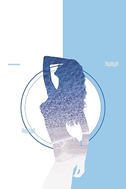 简约创意海岛旅游海报背景