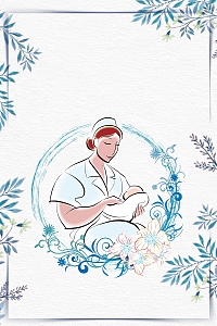 简约清新育婴师培训班背景素材