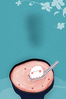 中国传统腊八节吃粥节日海报