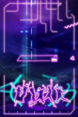 炫彩灯管霓虹霓虹灯毕业派对青春背景模板