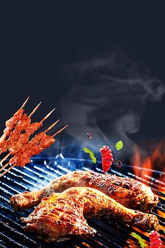 bbq烧烤海报背景素材psdjpg红牛qq海报背景素材psdjpg手绘卡通q版美女