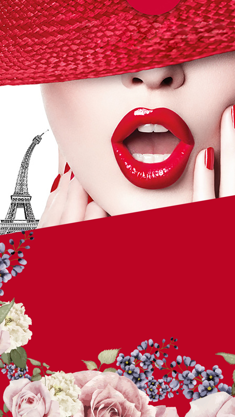 红色靓丽微整形宣传h5背景素材