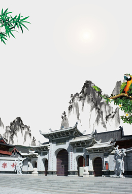 五台山景区旅游海报背景素材