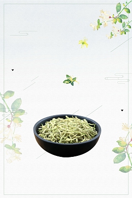清新金银花药材花茶