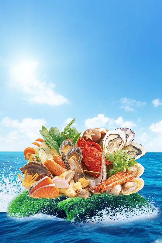 极品海鲜自助餐促销背景