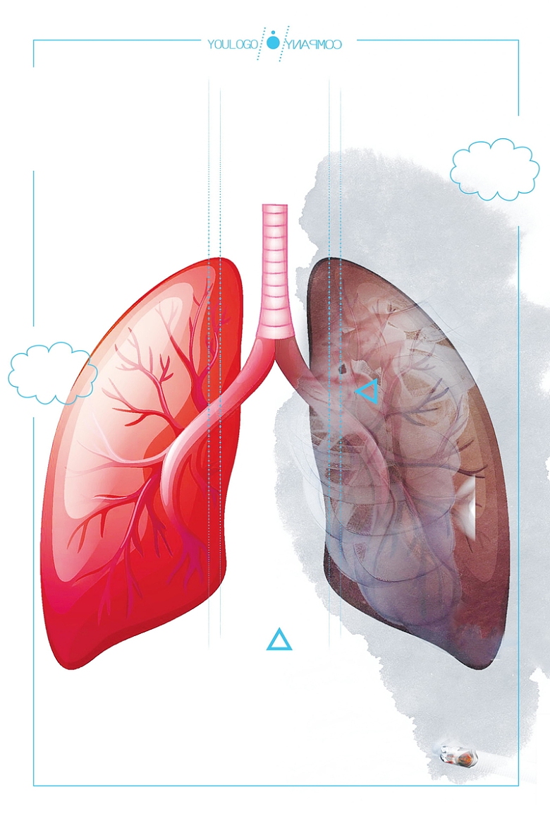 关注肺健康公益设计背景模板