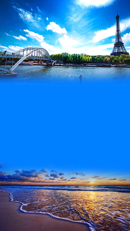 浪漫海滩H5背景素材