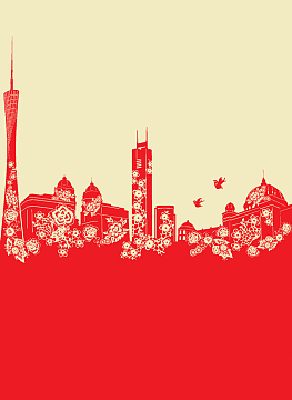 中国风贺岁剪纸春节背景素材