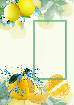 沙田柚子盛夏果汁促销广告背景素材
