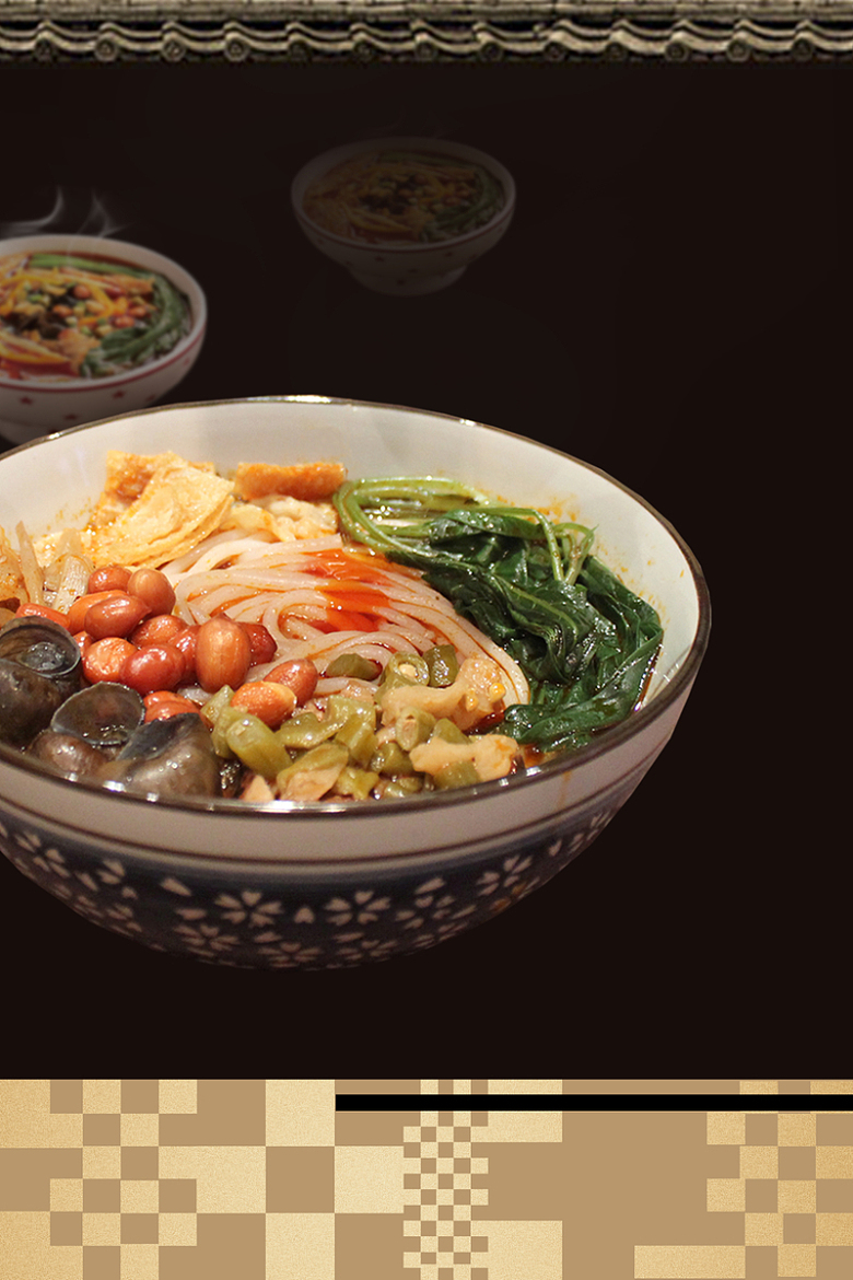 柳州螺蛳粉特色美食宣传海报背景素材