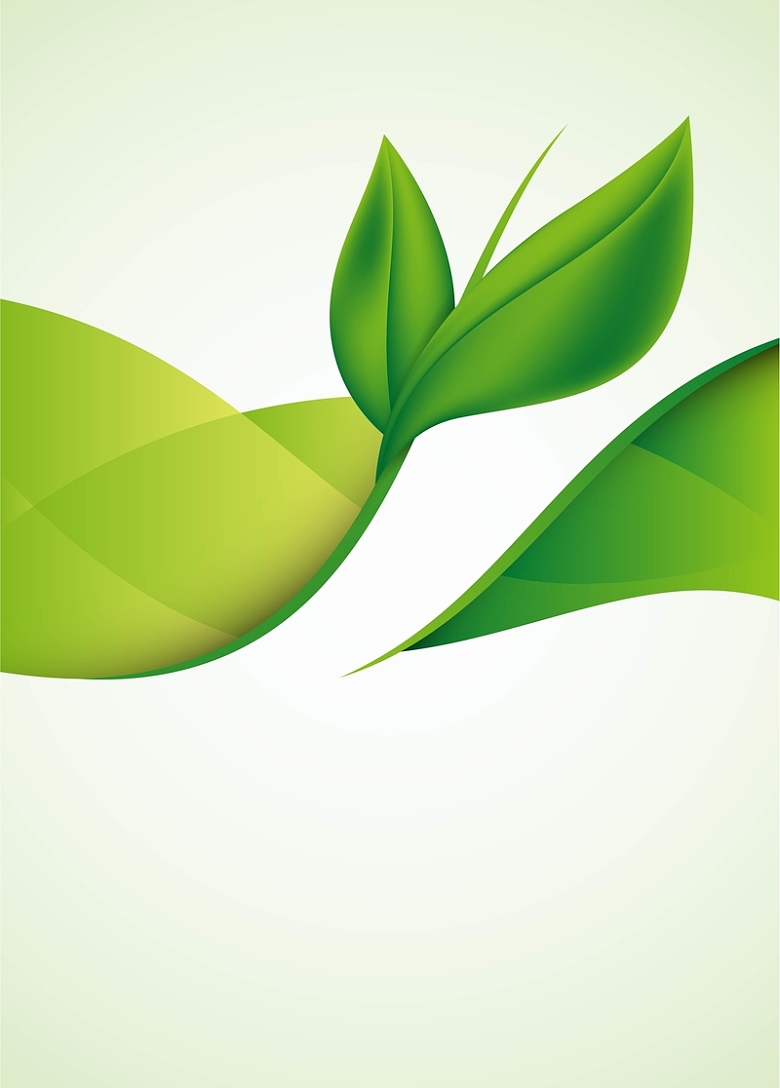 绿色环保叶子海报矢量背景模板