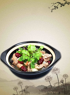 餐饮美食怀恋羊肉炖萝卜海报背景模板