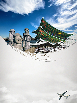 韩国首尔旅游海报背景