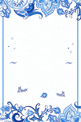 蓝色花边夏季促销海报背景素材