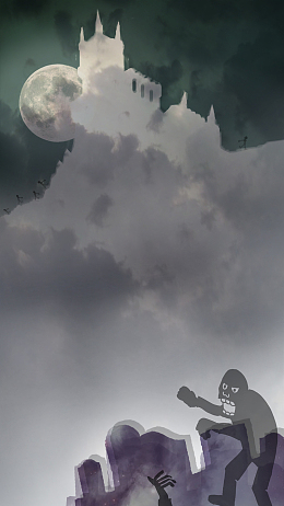 圆月万圣节主题海报背景图