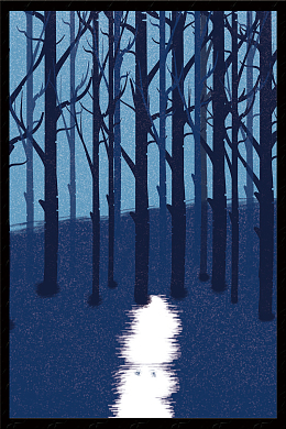 彩色森林插画无框画背景