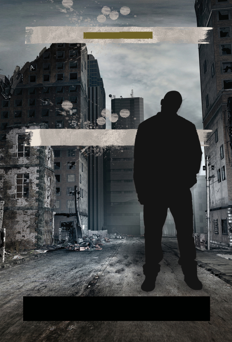 黑白废墟海报背景