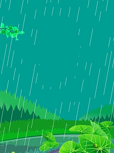 小清新二十四节气雨水海报