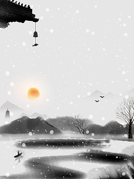 冬天冬季节气大雪背景