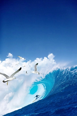 海上冲浪运动娱乐海报