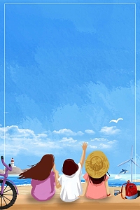 夏季沙滩泳海边旅游休闲海报