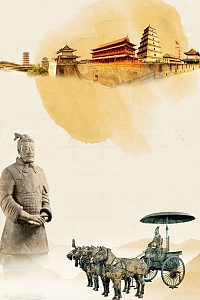 西安印象旅游背景素材
