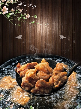 美味炸排骨背景素材