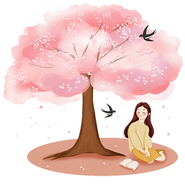 春天烂漫PNG粉色赏樱花