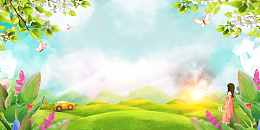 春天清明春分背景油菜花田