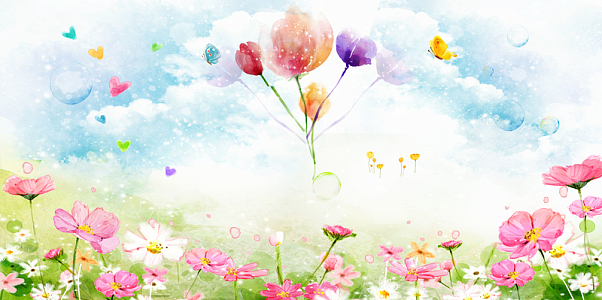 春季草花背景素材_春季草花背景图片下载_觅元素