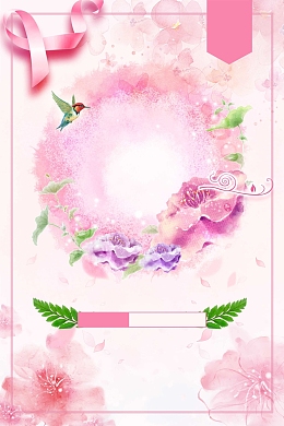 38妇女节粉色花朵背景