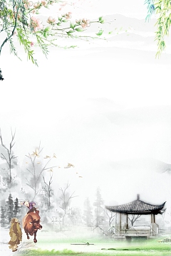 简约中国二十四节气清明背景素材