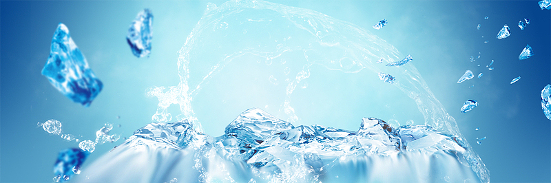 清凉冰爽夏季淘宝背景 banner 海报