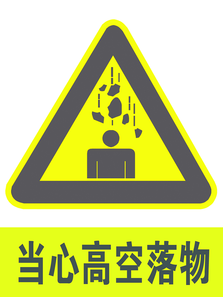 当心高空落物警示牌
