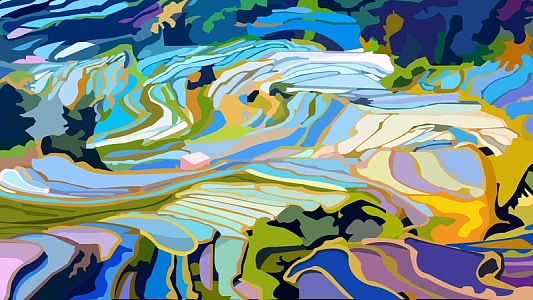 云南梯田背景图