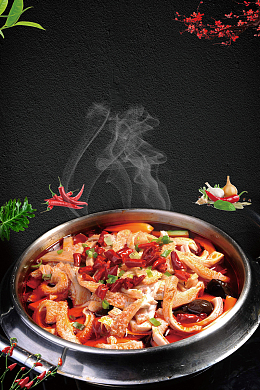 中国风中华味道美食干锅牛肚