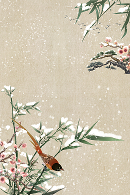 大雪纷飞复古背景图
