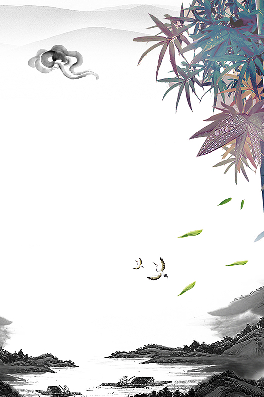 中国风水墨白露节气