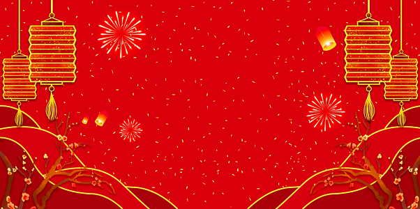 简约梅枝灯笼底纹背景图